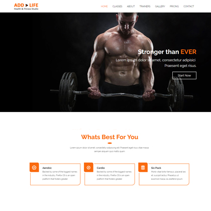 健身器材健美私教服务企业网站模板